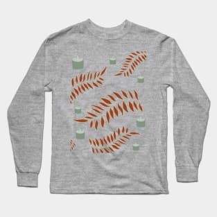 Festive leaves and candles Long Sleeve T-Shirt